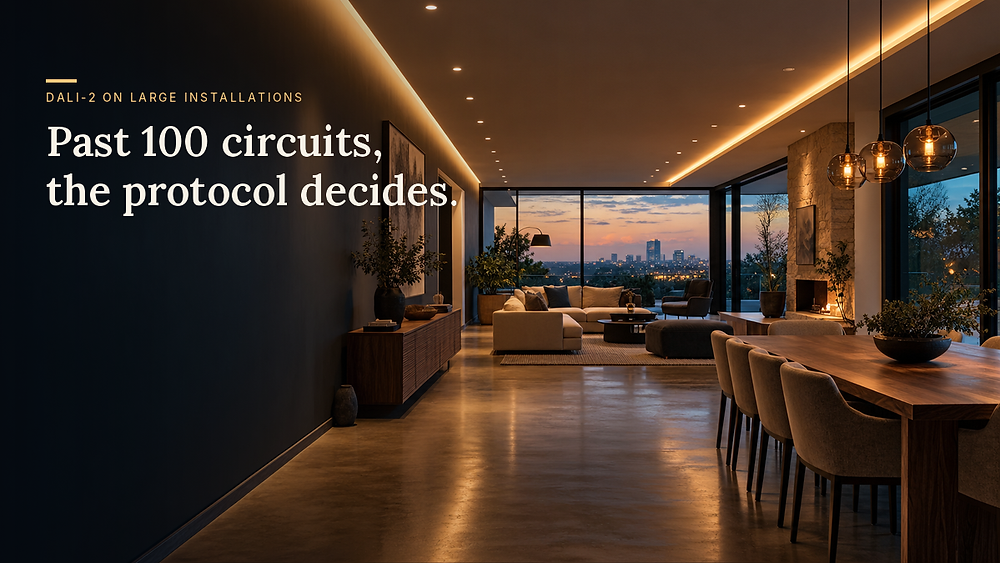DALI-2 large installations: the four numbers to know for 100+ circuits